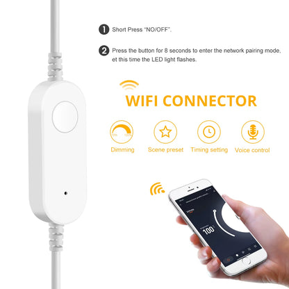 5V USB Wifi COB LED Strip Light，1M 2M 3M 5M Tuya Wifi APP COB LED Strip Light Work with Smart Life App/Alexa/Google Home